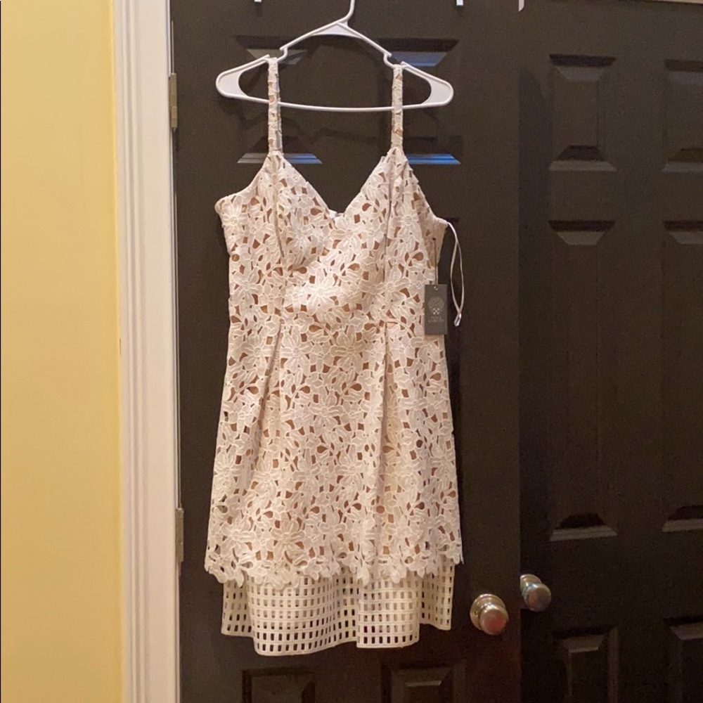 White Lace Vince Camuto Dress